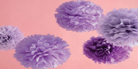 5 x Pompon violet clair 35 cm