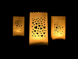 Candlebags Herzmotiv - 10 Stück - Kerzenlichtbeutel