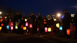 5 x Lampion stokje met led lampje