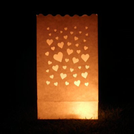 Candlebags Herzmotiv - 10 Stück - Kerzenlichtbeutel