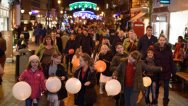 5 x Lampion stokje met led lampje