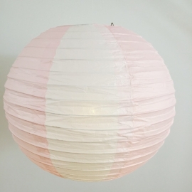 Weiss / Hellpink lampion 35 cm