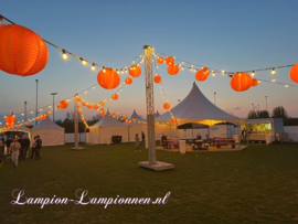 5 x Orange Lampion Nylon 25 cm