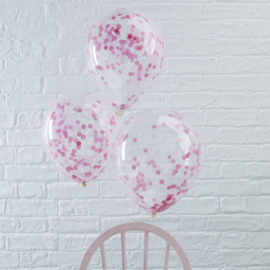 10 x ballon confettis rose