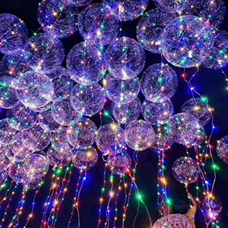 TD® Lot de 30 pièces de Ballons LED Lumineux/ Ballon Décoratif Multi-c –