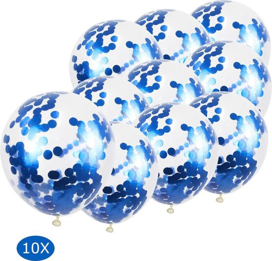 Generic 10 ballons transparents et simple, confettis bleu, pour décoration d 'anniversaire à prix pas cher