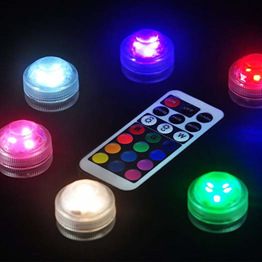 Set 10 x LED Lampen multicolor mit Fernbedienung, LED Lampe