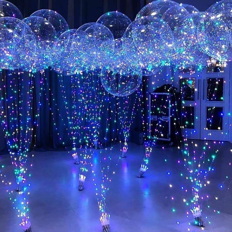 lot vrac de 50x ballons BULLE LED lumineux 1m