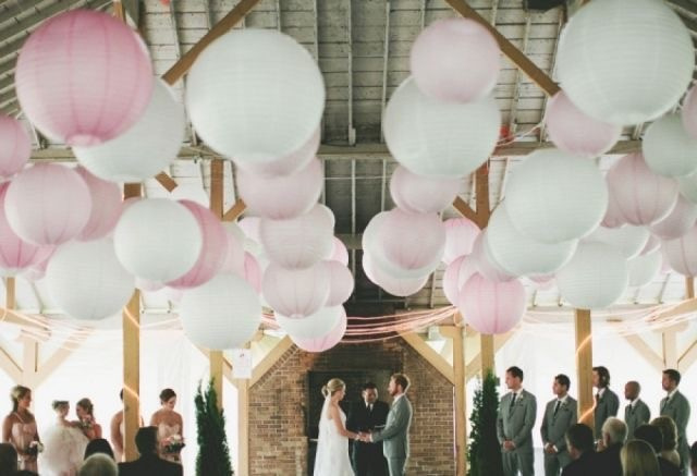 Wereldbol Psychologisch overal Roze lampionnen pakket 39 stuks voor bruiloft of baby