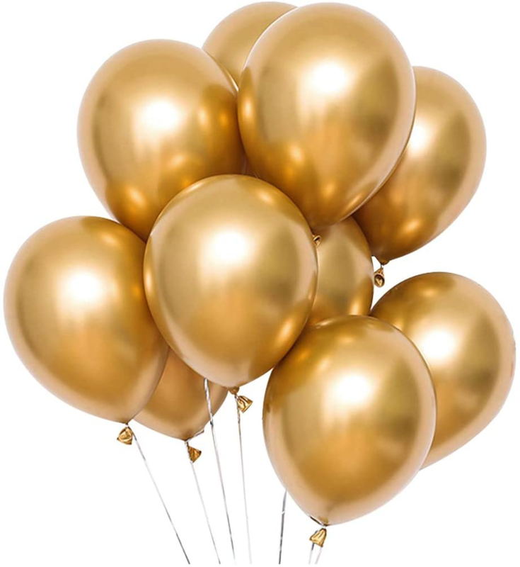 Ballons dorés métalliques, 60 pièces Ballons confettis dorés