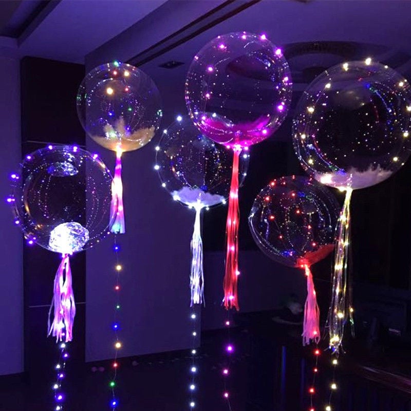 4 x Ballon LED XXL 60 cm - multicolore avec Hélium