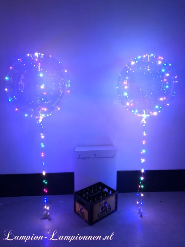 4 stuks Ballon XXL 60 cm - multicolor - incl Helium tank - verlichte ballon | LED verlichting | lampion-lampionnen
