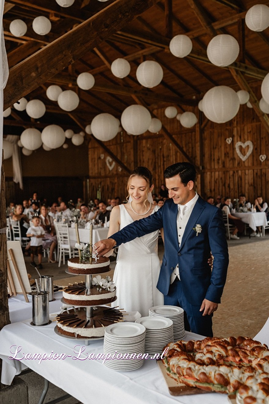 huwelijk decoratie met witte lampionnen hochzeit deko mit lampions