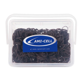 LAMI-CELL Vlechtelastiekjes per doos van 1000st bruin