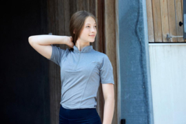 EQUIPAGE Awesome Short-Sleeve Riding Top with Zip Neck L