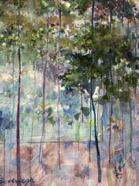 Olieverf op doek " Forest in Blue "