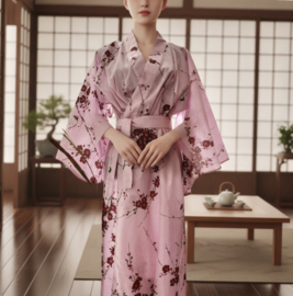 Kimono Katoen " Roze Kersenbloesem"
