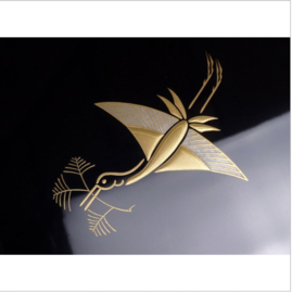 Sieraden / documenten doos in Japans lakwerk " vliegende kraanvogels"