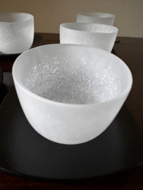 Set Theekommen Japans glas " Sneeuw-vlokjes  "