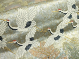 Zijden obi ( orginele centuur voor Geisha's) " Flying Cranes"