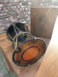 Antieke Japanse handtrommel EDO-PERIODE uit het Noh-theater