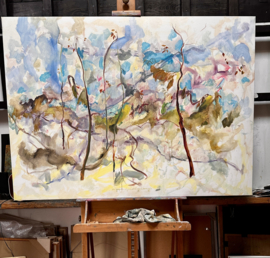 Olieverf op doek "Blowing in the Wind"