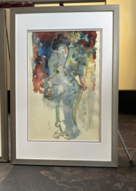 Penseeltekening van Geisha met theekan