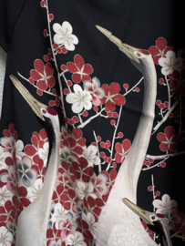 Zijden antieke kimono " Parade of Cranes"