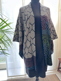 Kort zijden kimonojasje "Lagune" 2 zijdig draagbaar