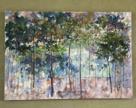 Olieverf op doek " Forest in Blue "