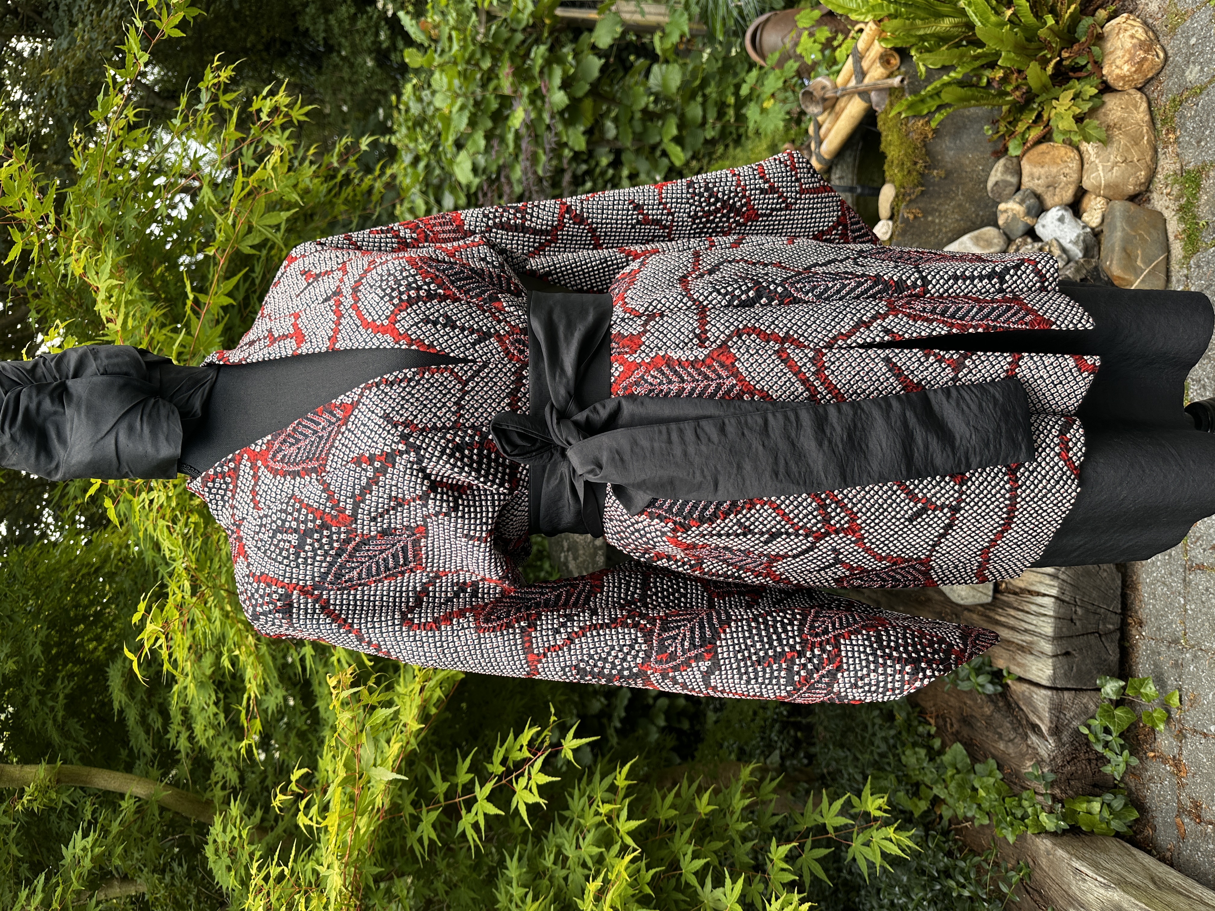 Zijden kimono jasje "Sibori zijde"