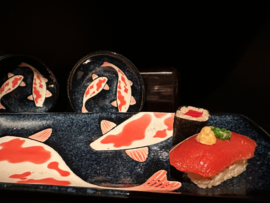 2 persoons Sushi set in Japans keramiek "Koï karpertjes"