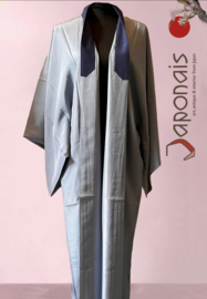 Heren kimono handgemaakt van soepele taftzijde, "Mount Fuji"