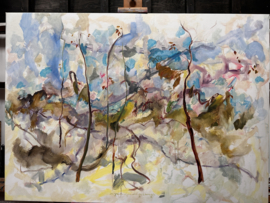 Olieverf op doek "Blowing in the Wind"