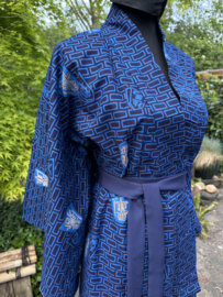 Katoenen kimono Dames/Heren One Size ,3 kleuren blauw.