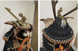 Miniatuur Samurai harnas  , Hoogte 80 cm.