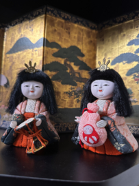 3 thee/hofdametjes , antieke Japanse popjes