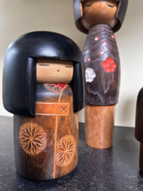 Set grote Gelukspoppen ( Kokeshi's)