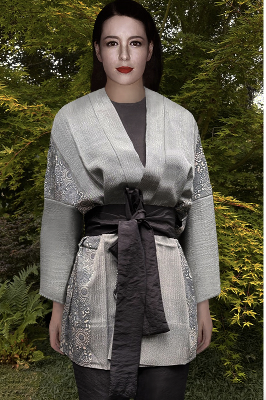 Kort zijden zomer jasje, kimono stijl