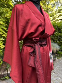 Zijden kimono " Pauw met pioenrozen"