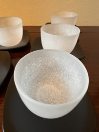Set Theekommen Japans glas " Sneeuw-vlokjes  "