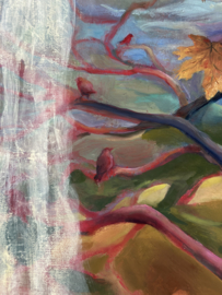 Olieverf op doek " Falling Leafs "