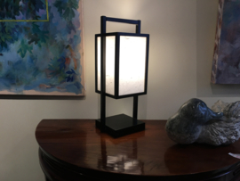 Lamp " Yotha" hout met verstevigd Japans papier 45 cm.H.