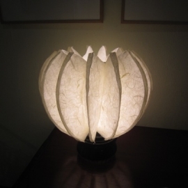 Lamp "Lotus " in WASHI-papier  2 verschillende transformaties te vouwen.