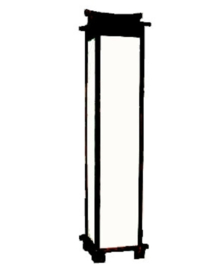 Lamp Pagode 90 cm hoog Hout met verstevigd Japans papier