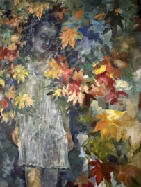 Olieverf op doek " Girl in the shadow"