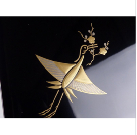 Sieraden / documenten doos in Japans lakwerk " vliegende kraanvogels"