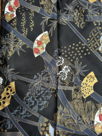 Kimono katoen " Japanse symbolen in zwart"