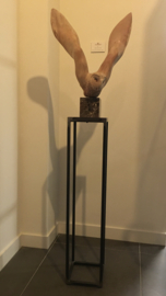 Houtsculpturen " Vederlicht"  vliegende Meeuw met  Uilen