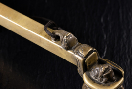 Antiek bronzen Japans inktpotje met penseelhouder